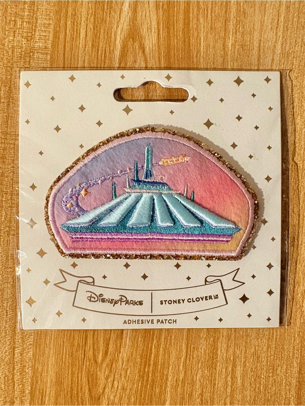 NEW Disney Parks Stoney Clover Lane Space Mountain Adhesive Patch Pastel Glitter